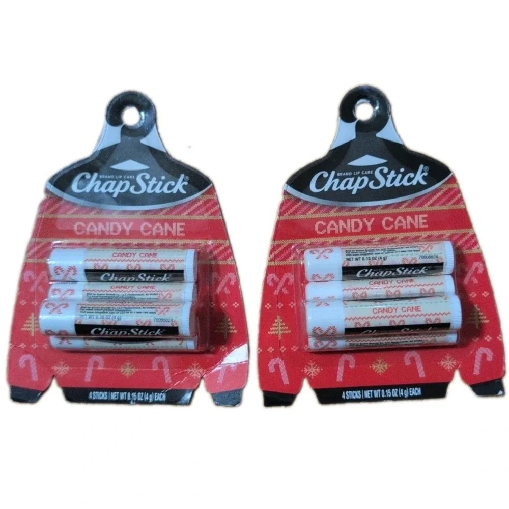 ChapStick Candy Cane Lip Balm 3-Pack Lot of 2 Peppermint Holiday Limited Edition